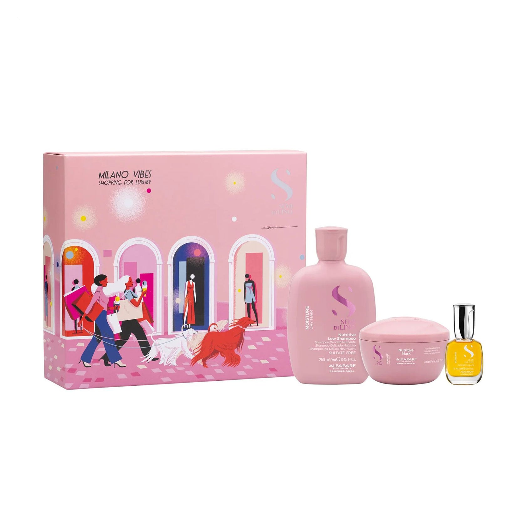 Набір для волосся Alfaparf Semi Di Lino Moisture Set (шампунь, 250 мл + маска, 200 мл + кристали, 15 мл)